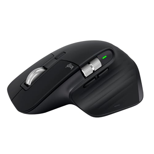 Image of Logitech MX Master 3S - Wireless Performance Mouse with Ultra-Fast Scrolling, Ergo, 8K DPI, Track on Glass, Quiet Clicks, USB-C, Bluetooth, Windows, Linux, Chrome (Black)
