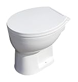  Stand-WC SEPIA weiß Tiefspüler inkl. WC-Sitz absenkbar Abgang innen senkrecht