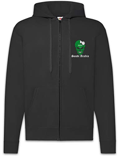 Sweat à capuche Saudi Arabia Football Skull Urban Backwoods pour homme avec zip