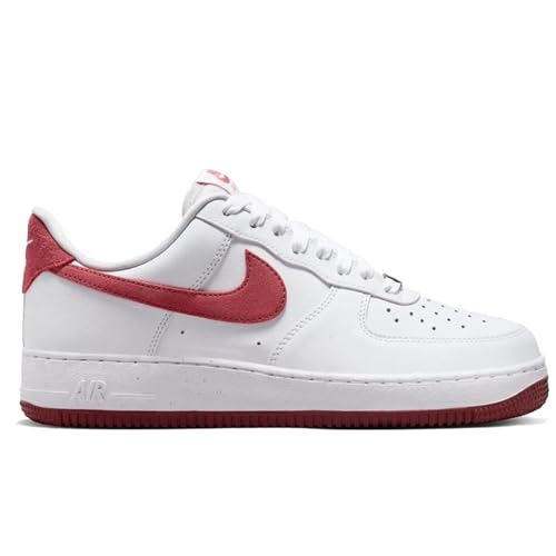 Nike Air Force 1 Low Womens Sneakers, White/Team Red/Dragon Red/Adobe, Size 8