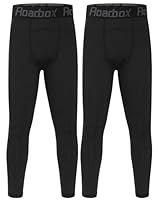 Roadbox 2er Pack Thermo Leggings Jungen, Warme Milchseide Fleece Kompressionshose Winter, Ideal für Fußball Laufen Ski