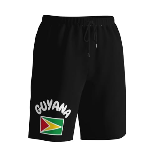 Flag of Guyana Men's Quick-Dry Board Shorts 7" - Swim Trunks Summer Hawaii Beach2