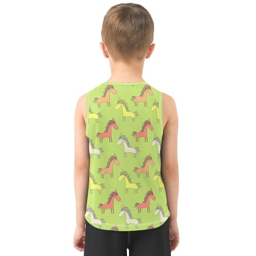 Baby Boys Sleeveless Tank Top Colored Unicorns Toddler Athletic Vest 3-10T3