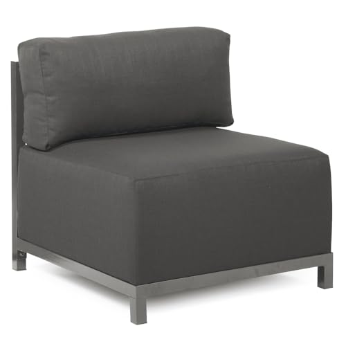 Howard Elliott Collection Axis Chair with Cover for Indoor and Outdoor Seating, Cushioned Chair with Titanium Frame for Living Room, Office and Bedroom, 30.5 x 32.5 x 30 Inches, Sterling Charcoal