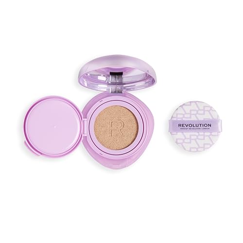 Image of Revolution Superdewy Cushion Foundation, Fair Neutral | Matte Finish for Dark Circles, Redness & Blemishes, Vegan & Cruelty-Free, 0.11 fl oz