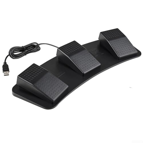 Pedal de interruptor de pie personalizable con tres puertos para videojuegos y multimedia 5