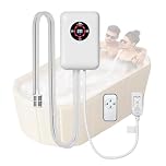 VCYEX Electric Water Heater, Paddling Pool Heater,Adjustable Temperature 16-43℃, Water Heater for Hot Tub Heater, for Folding Bathtub, Inflatable Bath, Plunge PoolWhite,8.6 * 5.8 * 2.9 inch