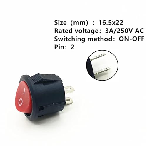 Interrupteur rond KCD1-105 de petit diamètre bouton marche arrêt 2 broches pour boîtier - 3