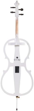 Cecilio 4/4 Silent Electric Cello with Ebony Fittings, Pearl White