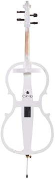Cecilio 4/4 Silent Electric Cello with Ebony Fittings, Pearl White