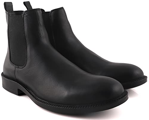 Image of Freacksters Men's Black Leather Chelsea Boots Extra Cushion Inner Sole