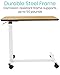 Vive Overbed Table (XL) - Hospital Bed Table - Swivel Wheel Rolling Tray - Adjustable Over Bedside Home Desk - Laptop, Reading, Eating Breakfast Cart Stand - Bedridden, Elderly (Brown)