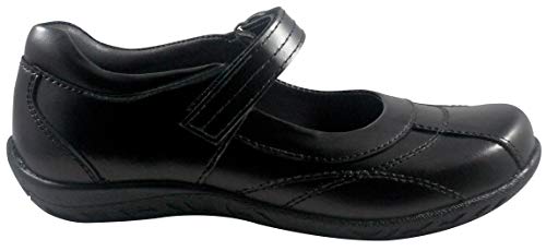 Little Girls Black Soft Leather Shoes, Carmen 12M2