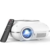 HOMPOW Mini Projector with Two -Way Bluetooth, Portable Projector for Home Theater Use, Support 1080P for Outdoor Projector/Movie Projector Compatible with HDMI, USB, Laptop, TV Stick (White)