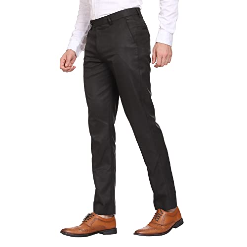 Image of MALENO Men's Diamond Textured Regular Fit Trouser | Soft and Breathable Fabric | Trousers for Office, Party