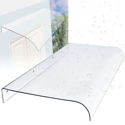 DECAKE Marquesina para Puertas Y Ventanas Exterior,Techado De Entrada 50 90 100 120 140 180 360cm,Tejadillo Puerta Protección Marquesinas Policarbonato