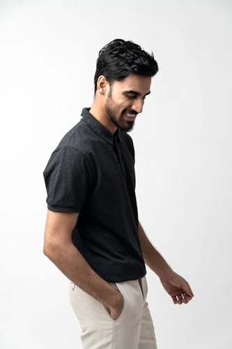 Image of Men's & Boys' Pure Cotton Polo T-Shirt - Half Sleeves, Regular Fit, Solid Plain Classic Polo Collar | Casual & Sportswear
