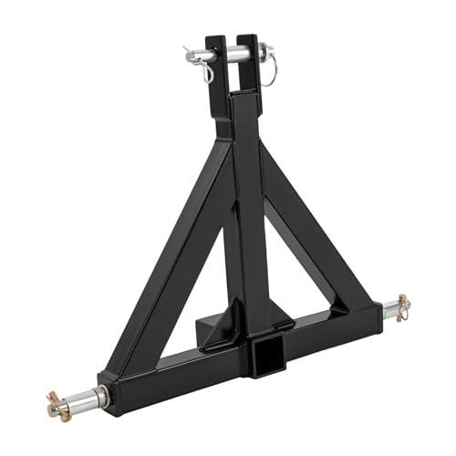 jiumxliu Enganche de remolque de 3 puntos para tractor de 2 pulgadas, receptor de remolque, barra de tracción triangular, negro, tractor, remolque estándar de 2 pulgadas