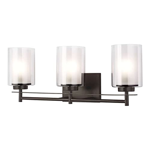 Image of Generation Lighting 4437303-710 Elmwood Park Three - Light Wall /Bath Vanity Style Fixture, Bronze, 1-Light, cETL Listed, Safety Rated for Wet Locations - Vanity Fixture
