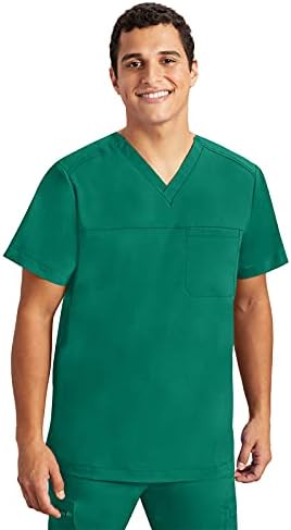 Healing Hands Mens Scrubs Top One Pocket Purple Label Justin 2330 V-Neck Shirt Scrubs for Men Hunter 2XL