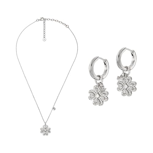 Set Emporio Armani de collar y aretes de plata de ley plateado