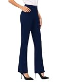 viehunt Womens Bootcut Dress Pants High Waisted Stretch Work Pants Office Business Casual Slacks Trousers with Pockets Navy