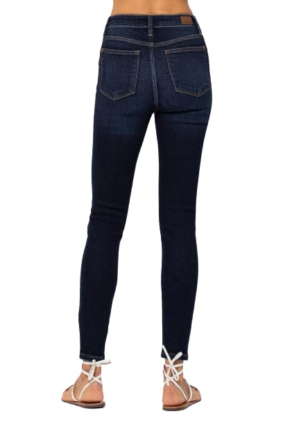 Judy Blue High Waist Skinny with Handsanding 82253 (US, Numeric, 7, Regular, Regular, Dark Blue)3