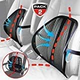 Lumbar Support,Car Back Support with Double Breathable Mesh and Adjustable Straps,Back Support for Car,Home and Office Chair (Black 2 Pack)