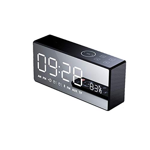 Drahtloser Bluetooth-Lautsprecher Schwere Basslautsprecher Music Player-Unterstützung LED-Zeitanzeige Uhralarm, blau