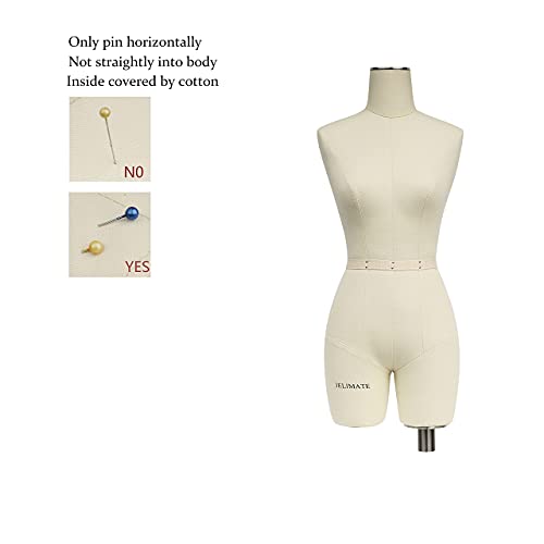 JELIMATE Half Scale Dress Form Size 4（Not Adult Full Size 1/2 Female Fiberglass Dressmaker Dummy for Pattern Draping Miniature Tailor Mannequin Sewing dressform - Thumbnail 6