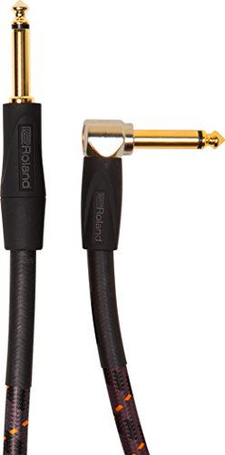 ROLAND , Gold series Ric-G5A Instrument Cable 5Ft 1.5M Angled Straight Black