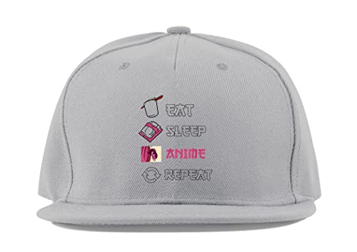 Casquette manga japonaise coton premium gris brodé visière plate confortable