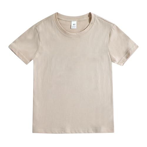 Image of Kids T Shirt Short Sleeve Crewneck Tee for Toddler Boys and Girls Cotton Basic Summer Top 2-6 Years