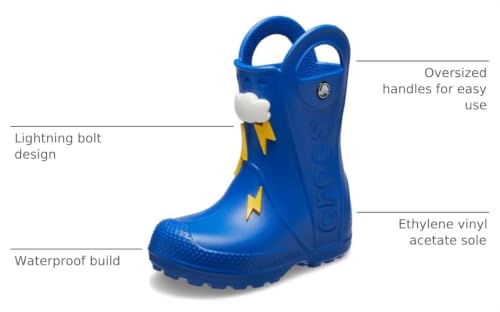 Image of Crocs Kids' Handle It Rain Boots | Waterproof Slip On Shoes | Kids' Rain Boots