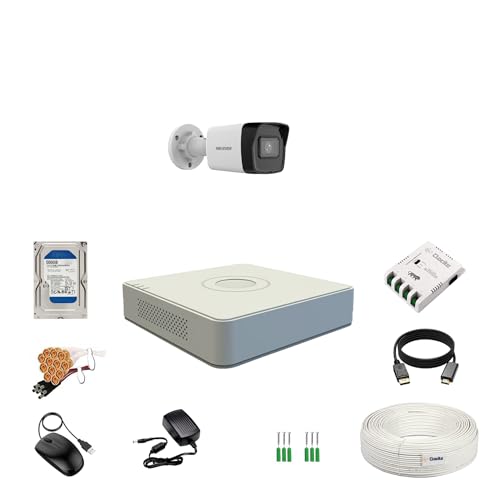 Image of Clocite HIKVISION 4 Channel Wired DVR with 2MP 1 Bullet Cameras (Day /Night Vision) + 500GB HDD + Cable Roll (1+3) 4 CH Power Supply + BNC & DC Full Combo Kit