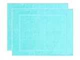 Annas FASHIONTAPE Duschvorleger 2er Pack 50x70cm Premium Qaulität 650g/m² aus 100% Baumwolle Badvorleger (Türkis)