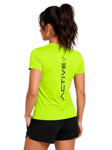 Image of 3Colors Women's Active Dry Fit Sports Active T-Shirt | Quick Dry Gym Workout Tee | Athletic Running Training Top-Active Signal