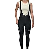 DACHS Winterradhose – Winter-Radhose mit Trägern - Atmungsaktive, Wasserabweisende, Reflektierende, Warme Radhose - Damen (DE/NL/SE/PL, Alphanumerisch, M, Slim, Regular, Schwarz)