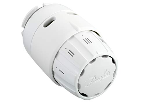 Danfoss 013G6040 Termostato per radiatore RAS-C2 bianco/cromo, sensore integrato, 8 °C-28 °C,...
