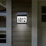 Solar House Numbers for Outside, Waterproof Solar Powered LED Wall Plaque, Illuminated Address Sign