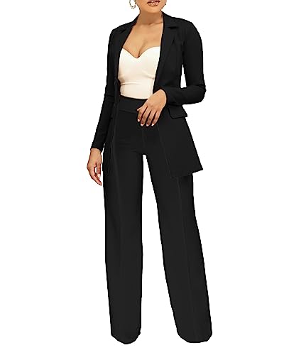 PINSV Women Casual Blazer Open Front Long Sleeve Work Business Suit Jacket Womens Lightweight Lapel Button Blazers Jackets3