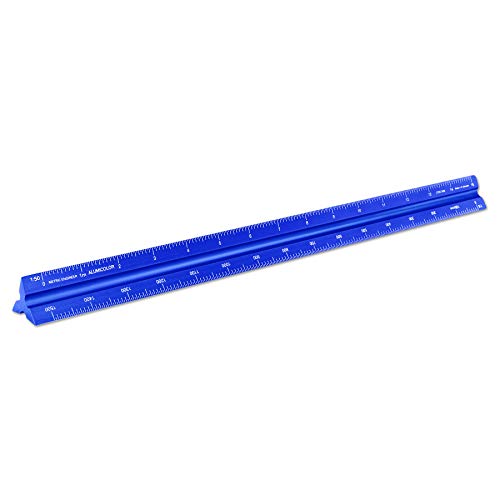 Image of Alumicolor Aluminum Engineer Metric Solid Drafting Scale, 30 Centimeter, Blue