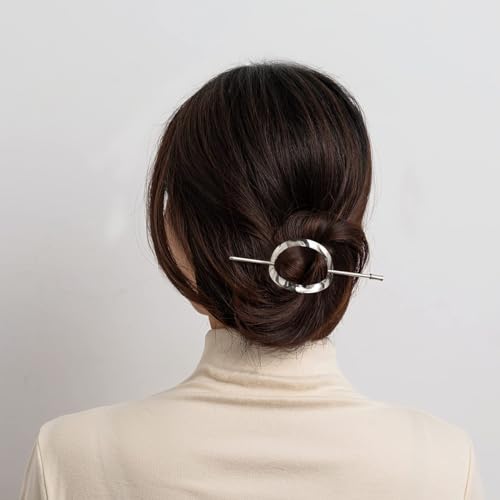 LZEDIRA 2 peças de grampos de cabelo de metal vintage presilhas geométricas garfo de cabelo dourado