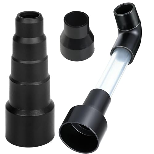 Wet Vac Attachment AC Drain Line Vacuum Adapter to Unclog and Evacuate A/C HVAC Drain Lines, Universal Hvac Ac Drain Line Cleaner Tool Vacuum Hose To PVC Pipe DN25 1“ Adapter (Black, 1 IN)