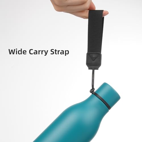 Image of Konokyo 18 oz Insulated Stainless Steel Metal Water Bottle with Strap | BPA-free, leak-proof, dishwasher-safe reusable bottle with strap for gym, school, hiking, outdoor travel & hydration