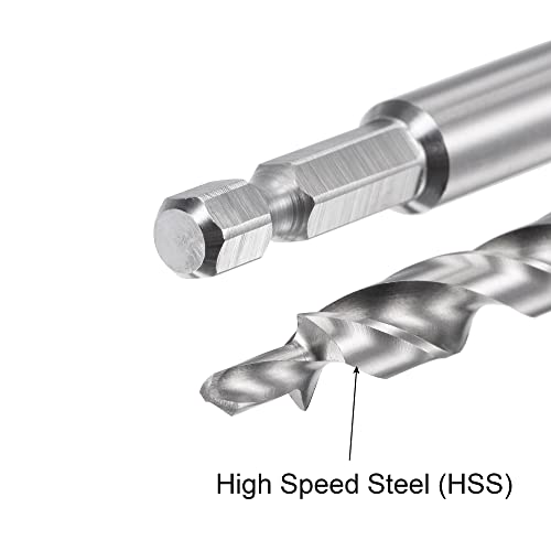 Uxcell Countersink Drill Bits Hss 9.5Mm/0.37" Dia Hex Shank With Bore Drill Stop Punch Tool For Woodworking #TOP4