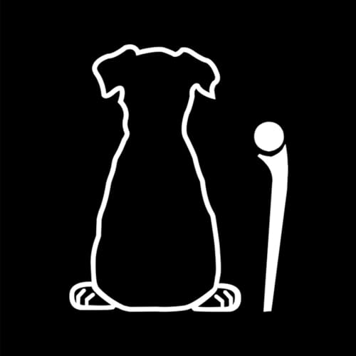 chien Autocollant pour essuie-glace Essuie-Glace Arrière de Voiture, Motif Chien Blanc Avec Queue Mobile