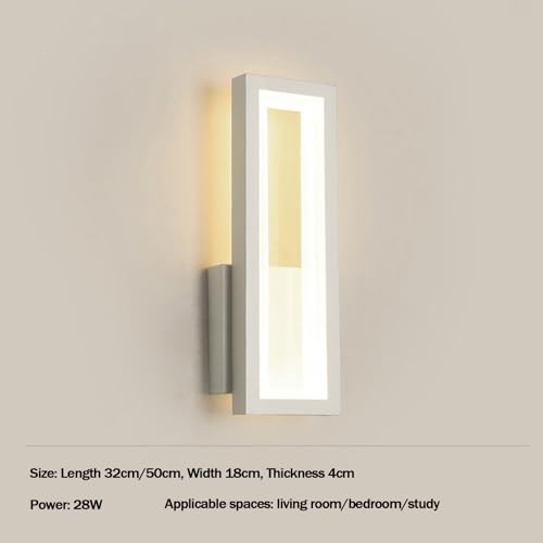 Aplique de pared LED táctil rectangular de 32cm en color oro con luz neutra para dormitorio 6