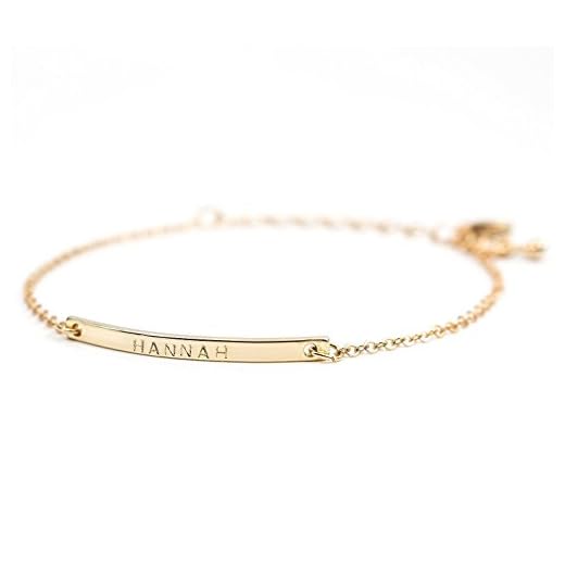 16K Gold Your Name Bar Bracelet - Personalized gift Gold Plated bar Delicate Hand Stamp Best bridesmaid Wedding Graduation Gift