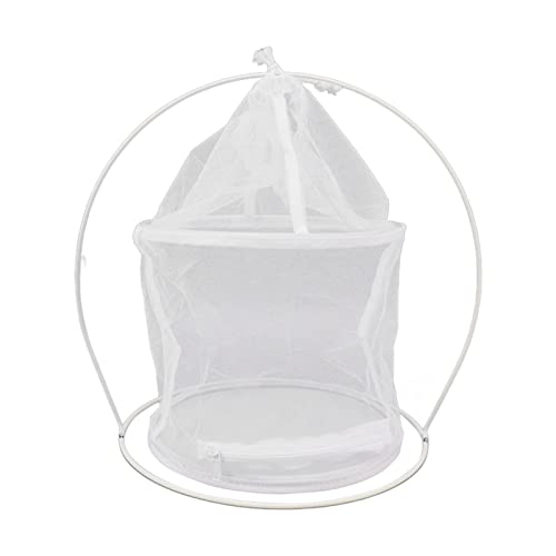 Natudeco Butterfly Trap Cage, Polystyrene Trap Cage Cylindrical Butterfly Enclosure Foldable Portable for Yard Greenhouses Indoor White
